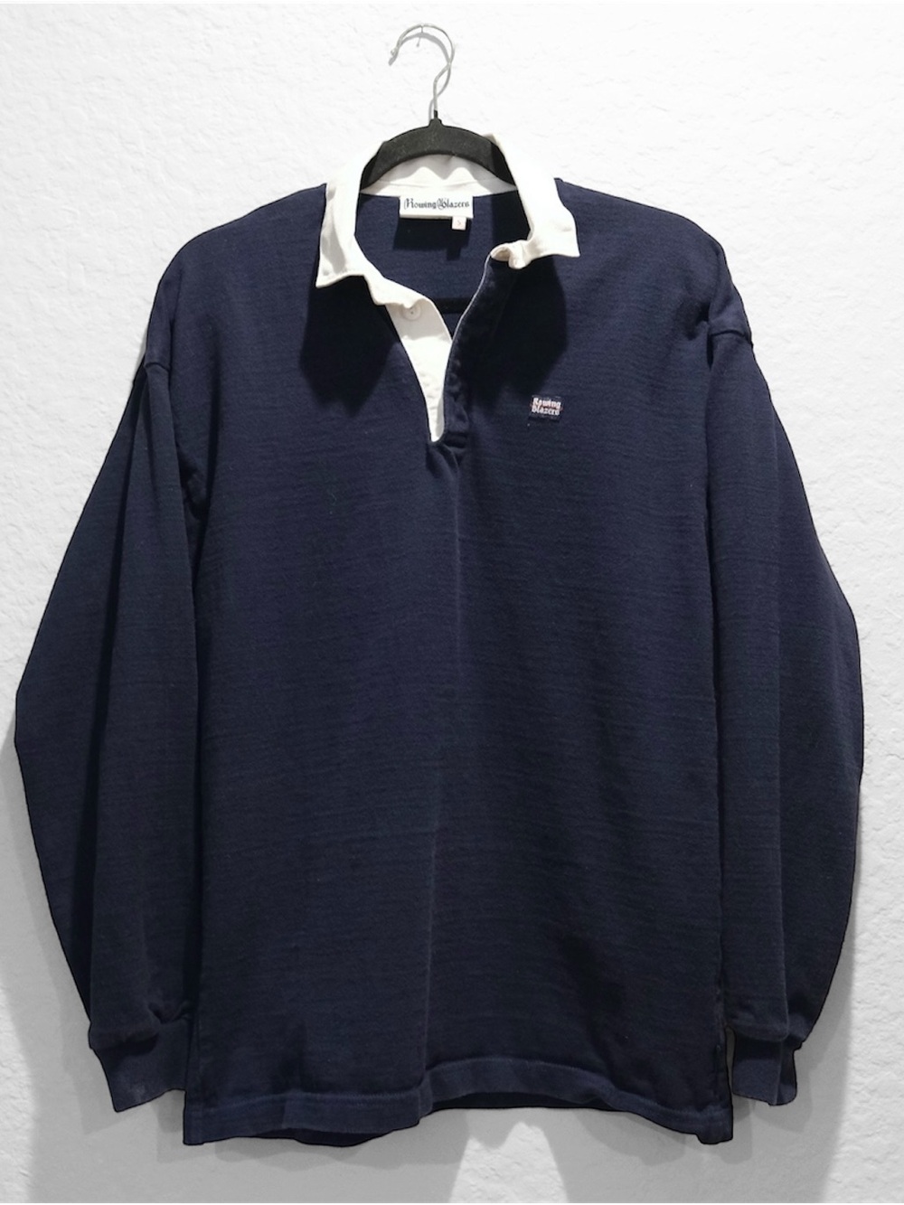 Rowing Blazers Rugby Polo Shirt Men’s S Navy Blue Long Sleeve Cotton USA Preppy